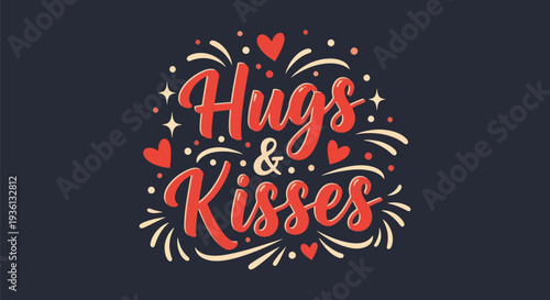 Hugs and kisses decorative design