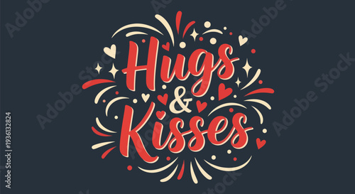Hugs and kisses decorative design