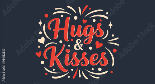 Hugs and kisses decorative design
