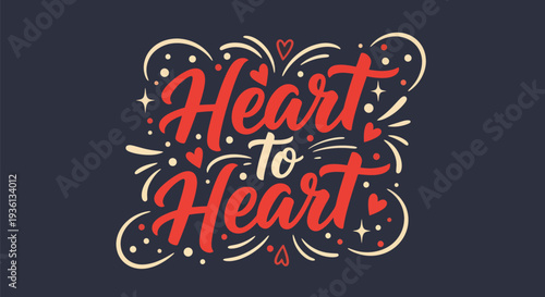 Heart to heart typography design