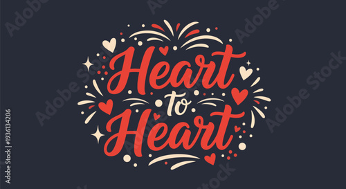 Heart to heart typography design