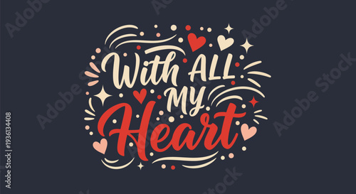 Heartfelt message with ornamental details