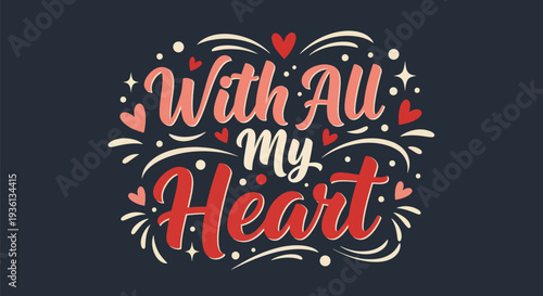 Heartfelt message with ornamental details