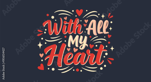 Heartfelt message with ornamental details