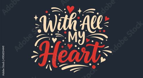 Heartfelt message with ornamental details