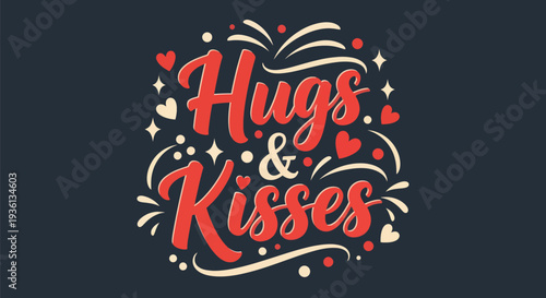 Hugs and kisses graphic design