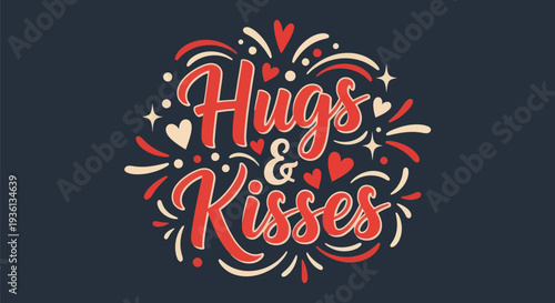 Hugs and kisses graphic design