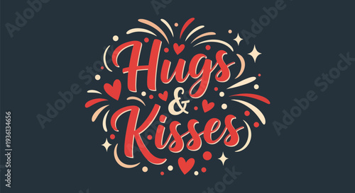 Hugs and kisses graphic design
