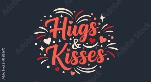 Hugs and kisses graphic design