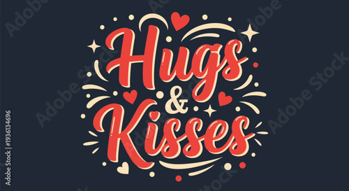 Hugs and kisses graphic design