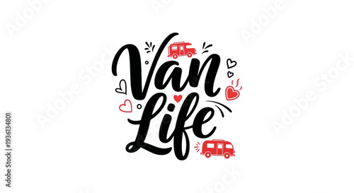 Van life graphic design illustration