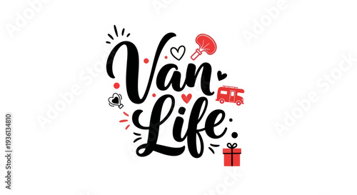 Van life graphic design with embellishments