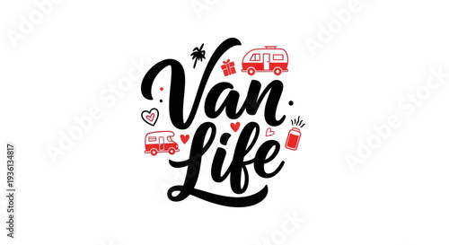 Van life graphic illustration