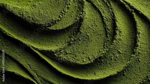 matcha powder texture close up vibrant green tea culinary background