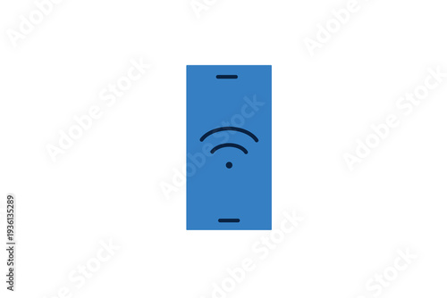 Smartphone vector flat icon for mobile communication and internet access. Modern vector flat illustration of handheld device for digital connectivity and apps.