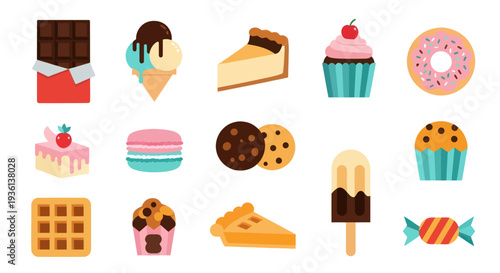 Assorted colorful dessert treats collection