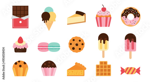 Assortment of colorful sweet treats illustration