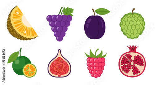 Assortment of freshly cut colorful fruits