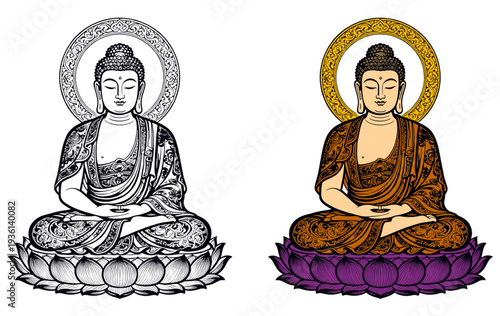 Zen Buddha Crosslegged Pose Artwork