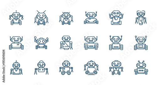 Collection of cartoon robot characters