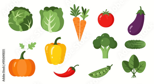 Colorful assortment of fresh vegetables