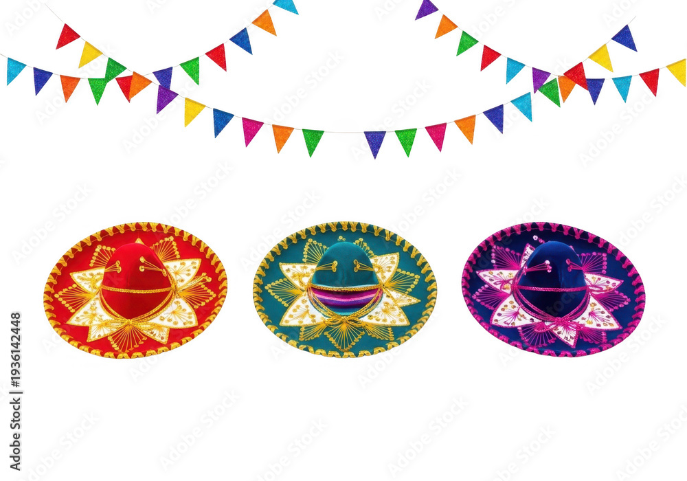 Obraz premium Vibrant cultural festival decorations with colorful lights and ornaments
