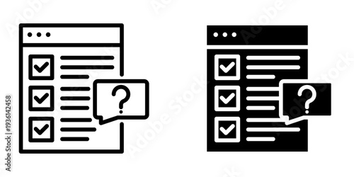 Questionnaire icon, element icon for design branding, print, and digital media