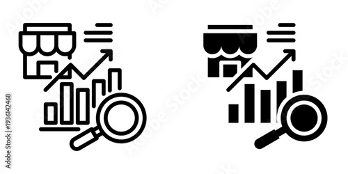 Market research icon, element icon for design branding, print, and digital media