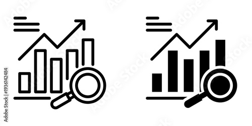 Qualitative analysis icon, element icon for design branding, print, and digital media