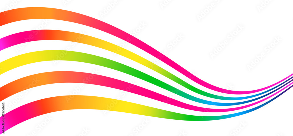 Fototapeta premium Color Speed Lines Abstract Background. Vector Dynamic Gradient Waves. Abstract Road Illustration with Gradient Color Wavy Lines.