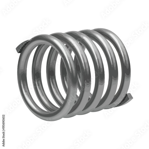 Metal Spring Coil Isolated on White Background.