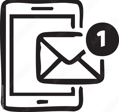 3D email envelope icon button for web communication and business messaging concept