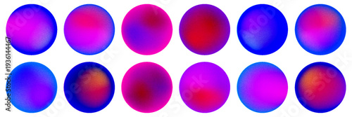 Bright colorful circle gradient set. Round blur gradation background collection. Iridescent radial blurry shape pack for poster, banner, leaflet, brochure. Eps10