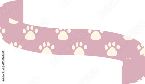 Ribbon Frame -3- Paw Pad - pink.