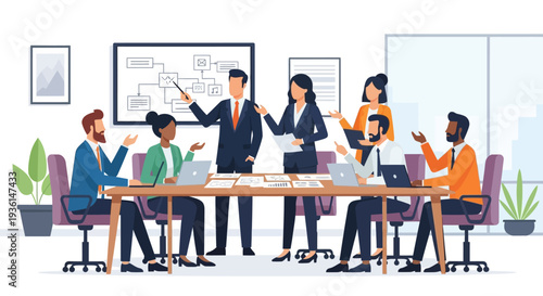 Group of Business Professionals in Meeting.