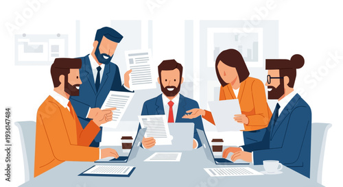 Diverse Business Team Meeting Around Table.