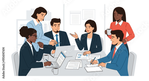 Business Professionals in Meeting Discussion.