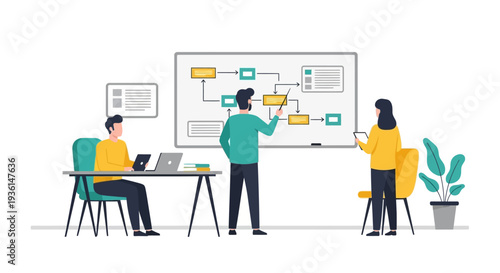 Team Collaboration on Project Planning Board.