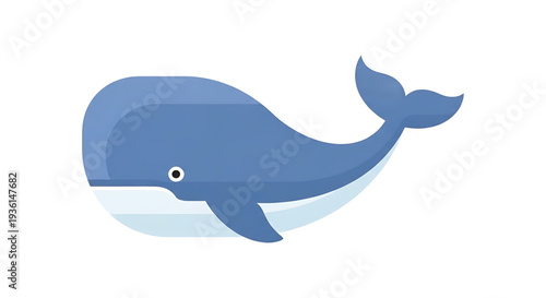 Blue whale illustration, a simple and iconic representation of marine life, perfect for educational and nature-themed designs