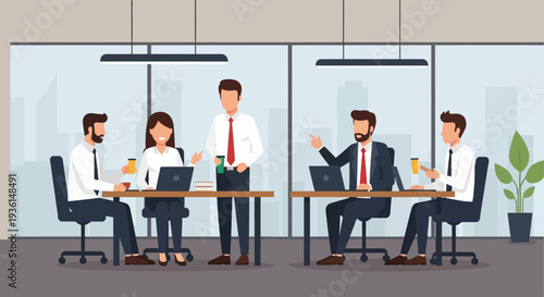 Business Professionals in Modern Office Meeting.