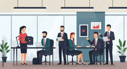 Business Professionals Working Together in Office.