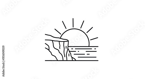 Coastal sunrise illustration