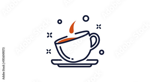 Coffee cup icon beverage pouring symbol