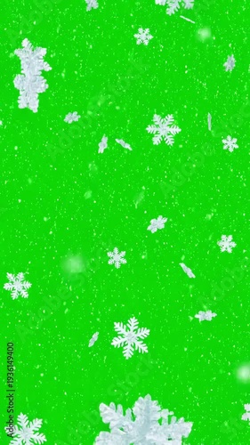 Wallpaper Mural Gentle Snowfall Overlay with snow snowflakes rendered animation of snowing falling background distortion, green screen overlay, glitch, static noise, scan lines on black background, 4k animated video Torontodigital.ca