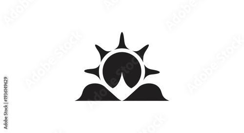 Abstract sun symbol on white background