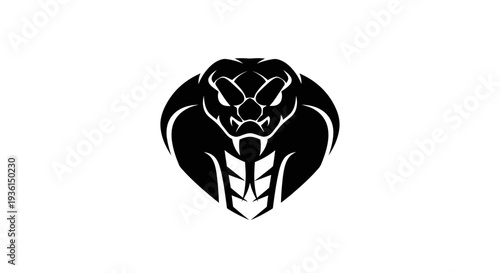 Black and white cobra illustration