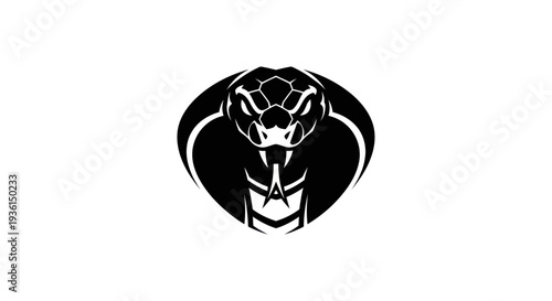 Black and white cobra illustration