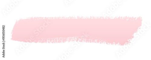 Soft pink paint brush stroke banner bar isolated png with transparent background, hand painted grunge brush smear strip for title label highlight and creative design projects