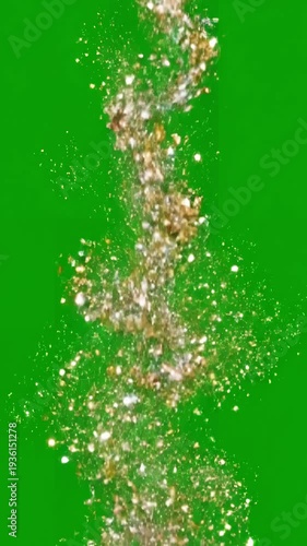 Wallpaper Mural Cascading Glitter Stream with celebration sparkles green screen alpha channel distortion, overlay, glitch, static noise, scan lines on black background, 4k animated video loop Torontodigital.ca