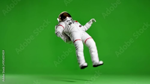 Wallpaper Mural Zero-G Groove with funny astronaut dancing green screen realistic 4k animation distortion, overlay, glitch, static noise, scan lines on black background, animated video loop Torontodigital.ca